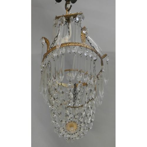 350 - Four French glass chandeliers and other chandeliers