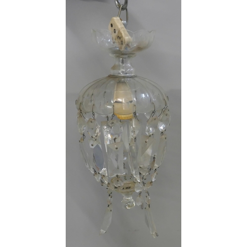 350 - Four French glass chandeliers and other chandeliers