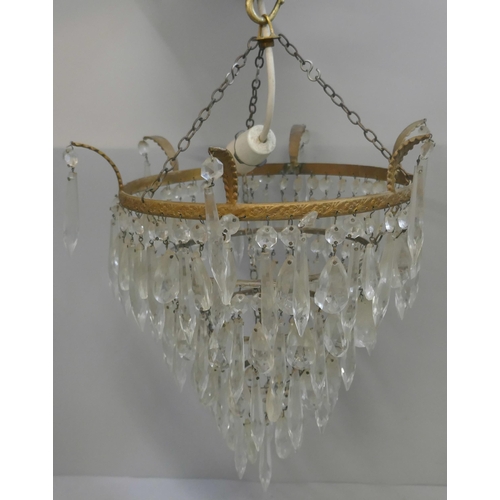 350 - Four French glass chandeliers and other chandeliers