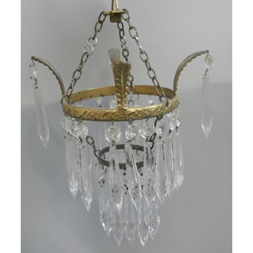 350 - Four French glass chandeliers and other chandeliers