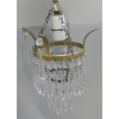 350 - Four French glass chandeliers and other chandeliers