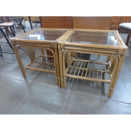 75A - A pair of bamboo occasional tables