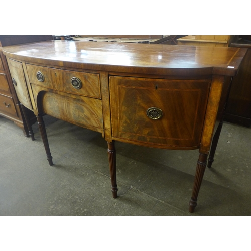 97 - A George IV inlaid mahogany bow front sideboard