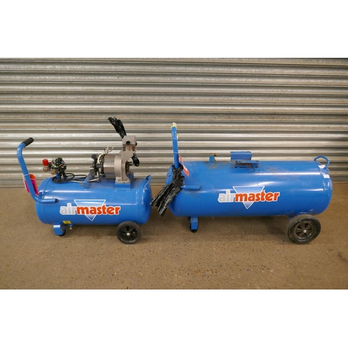 2195 - A Clarke Airmaster Tiger 16/1050 14.5CFM 100ltr 3HP 230v air compressor and a Clarke Airmaster Tiger... 