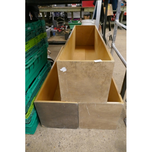 2311 - 3 wooden storage boxes