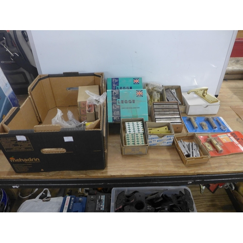 2329 - Box of assorted security locks and hinges etc