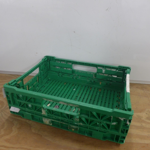 2334 - Ten stacking green plastic crates