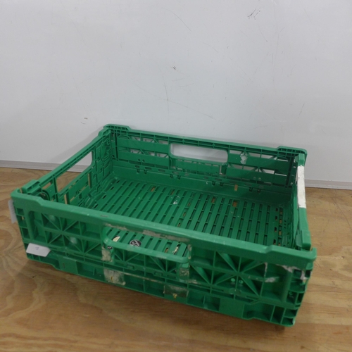 2337 - Ten stacking green plastic crates