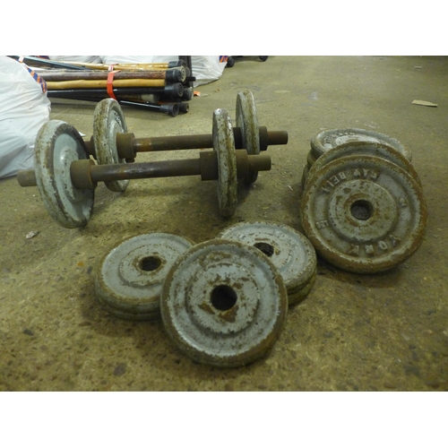 2349 - Set of York fitness set of metal weights