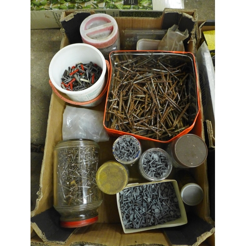 2352 - 5 trays of assorted hardware and consumables including locks and keys, hinges fixing kits, nails scr... 