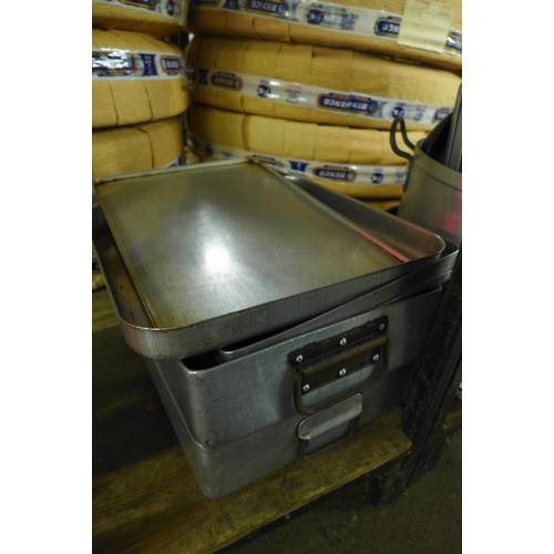 2379 - A large quantity of catering equipment including a Lune 32 pint (18.18l) stainless steel cooking pot... 