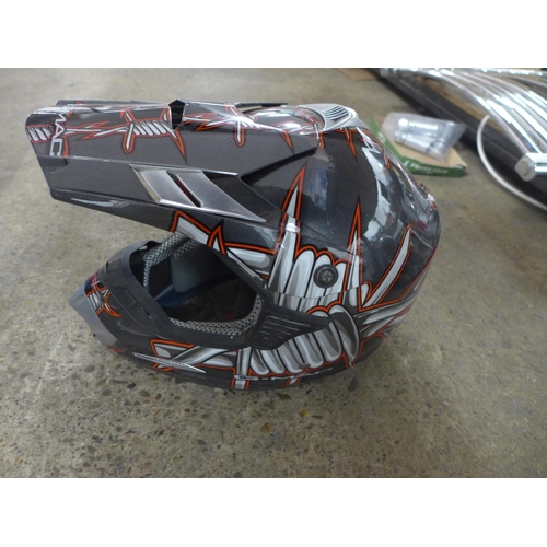 2386 - An AGV helmet and a G-Mag Barb Wire motorcross helmet