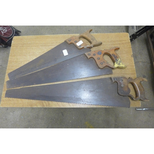 2017 - Three vintage Hand saws