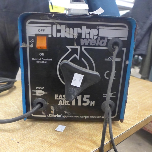 2023 - Clarke weld Easy Arc 115N welder with mask and rods
