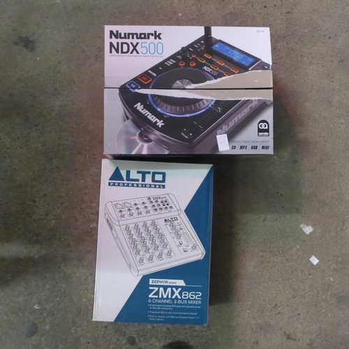 2146 - A Numark NDX500 mixer and an Alto ZMX862 mixer