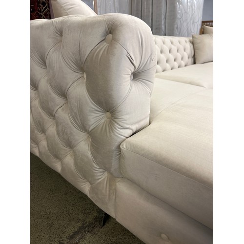 1573 - A Lario U-shaped brushed cream velvet upholstered sofa *This lot is subject to vat