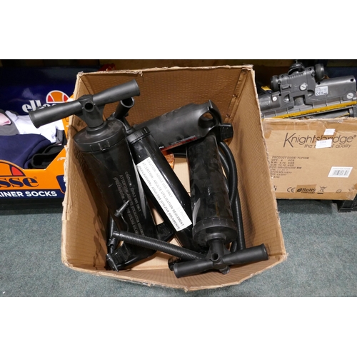 3410 - A box of inflatable pumps, Box of odd/single shoes, ex display  * This lot is subject to VAT