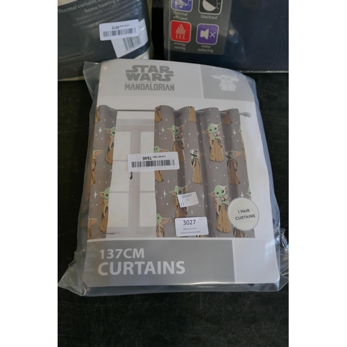 3027 - Three sets of curtains - various sizes and styles (inc Starwars) * this lot is subject to VAT