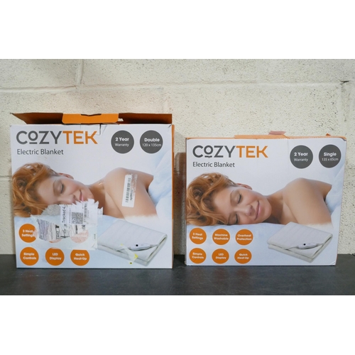 3034 - Two Cozytek electric blankets (double and single) * this lot is subject to VAT