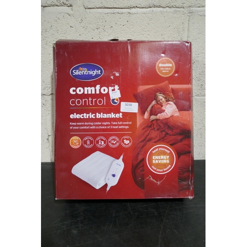 3038 - Silentnight Comfort Control double electric blanket - 120 x 135cm * this lot is subject to VAT