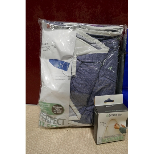 3075 - Assorted laundry related items including Brabantia ironing board clips and cover, Vileda cover and a... 