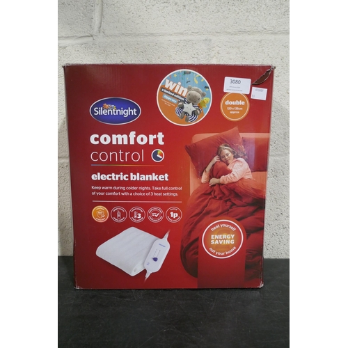 3080 - Silent Night Comfort Control electric double blanket (120cm x 135cm) * This lot is subject to VAT