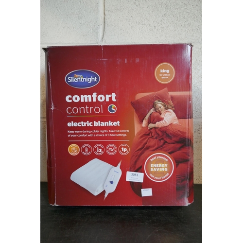 3081 - Silent Night Comfort Control electric king size blanket (137cm x 165cm) * This lot is subject to VAT