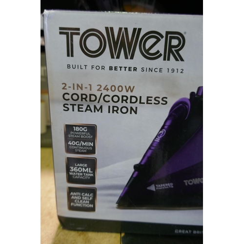 3115 - Tower 2-in-1 Cord/ Cordless 2400W steam iron * This lot is subject to VAT