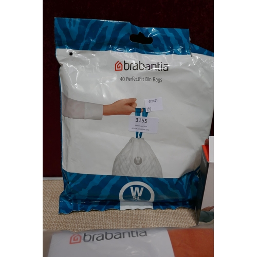 3155 - Brabantia bin bags, ironing board cover and clips * This lot is subject to VAT