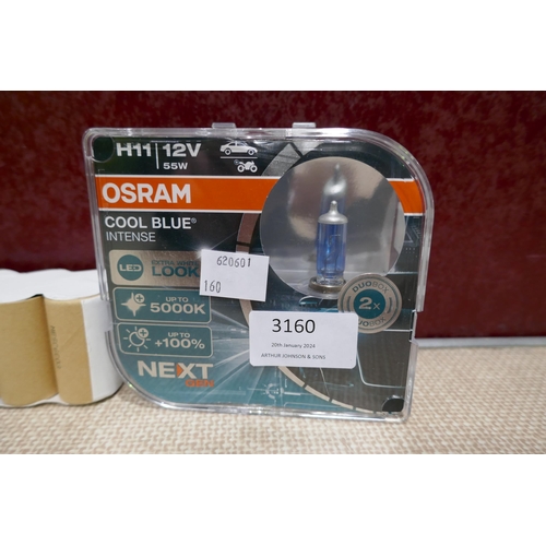 3160 - Osram car light bulbs and Rechargeable battery Pack * This lot is subject to VAT