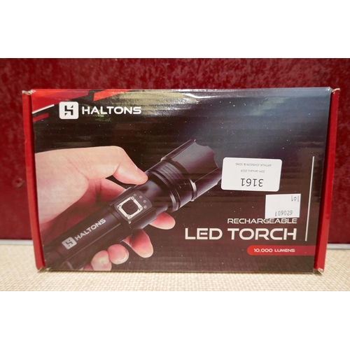 3161 - Haltons rechargable LED torch - 10,000 lumens * This lot is subject to VAT