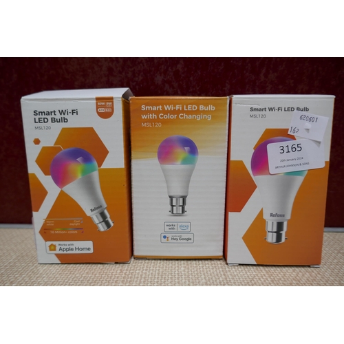 3165 - Three Refoss Smart wifi LED light bulbs (MSL120) * This lot is subject to VAT