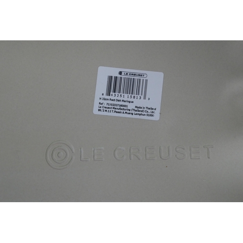 3177 - Le Creuset ceramic 32cm baking dish - Colour meringine  * This lot is subject to vat