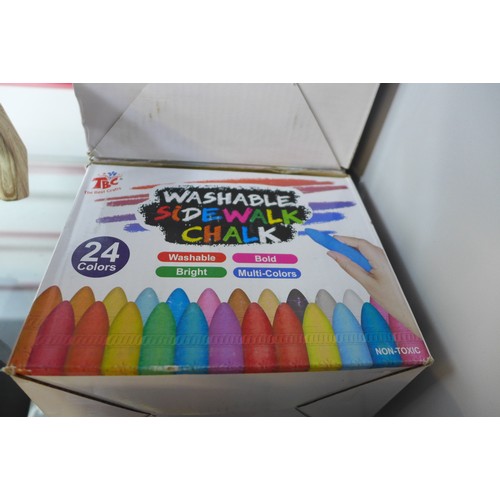 2117 - 4 Boxes of washable sidewalk chalk - 96 sticks total in 24 colours