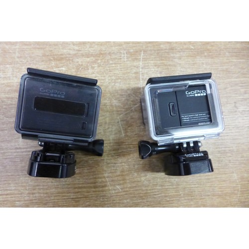 2132 - 2 Go-Pro Action cameras and attachments