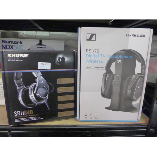 2145 - Sennheiser RS175 headphones and a pair of Shure SRH840 headphones