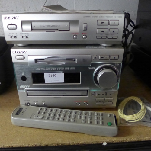 2160 - Sony TC-TX333 tape deck and DHC-MD333 mini disk player