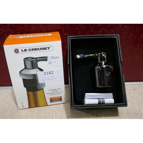 3182 - Le Creuset Sparkling wine stopper, spatula and oval spoon rest- colour - meringue - chipped * This l... 