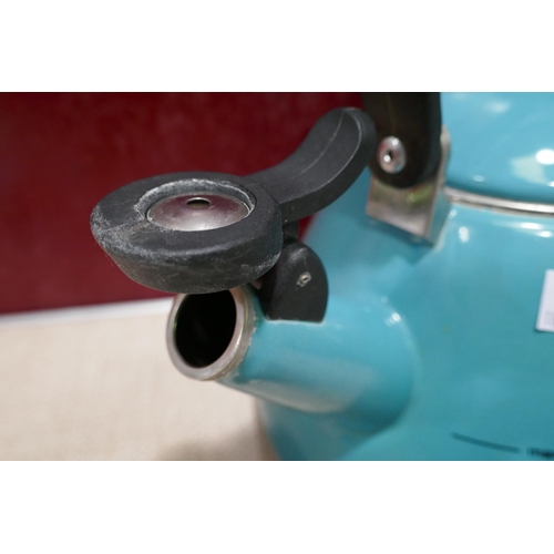 3187 - Le Creuset 1.6L blue kettle - worn/marked  * This lot is subject to vat