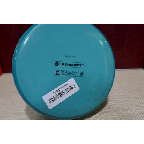 3187 - Le Creuset 1.6L blue kettle - worn/marked  * This lot is subject to vat