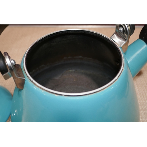3187 - Le Creuset 1.6L blue kettle - worn/marked  * This lot is subject to vat