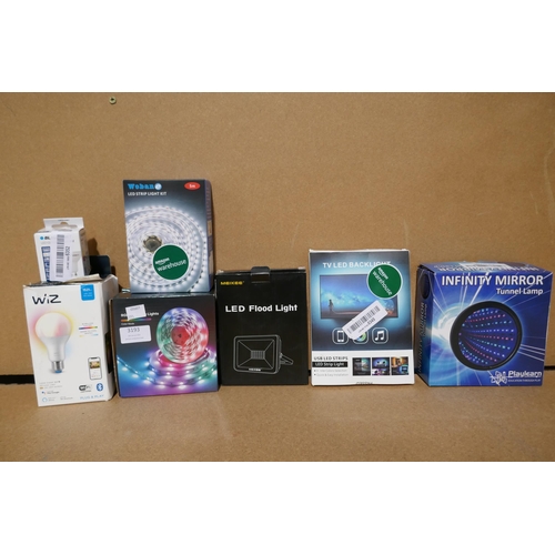 3193 - Assorted household lighting and bulbs - various styles  * This lot is subject to vat