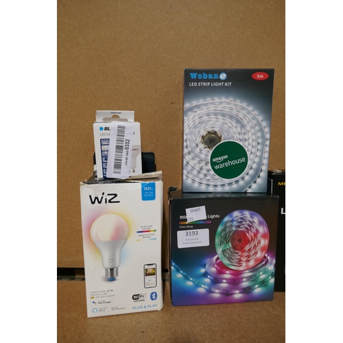 3193 - Assorted household lighting and bulbs - various styles  * This lot is subject to vat