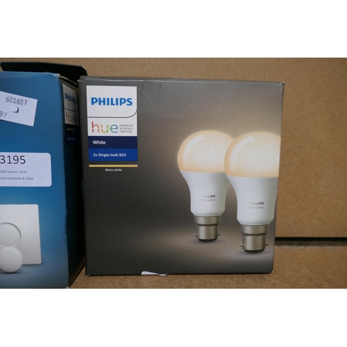 3195 - Philips HUE smart light bulbs and Smart button * This lot is subject to vat