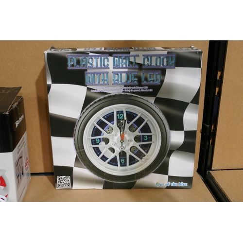 3202 - Neon lit - Novelty tyre - wall clock  * This lot is subject to vat