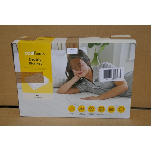 3212 - Cosihome king size electric blanket, 165 x 137cm *This lot is subject to vat