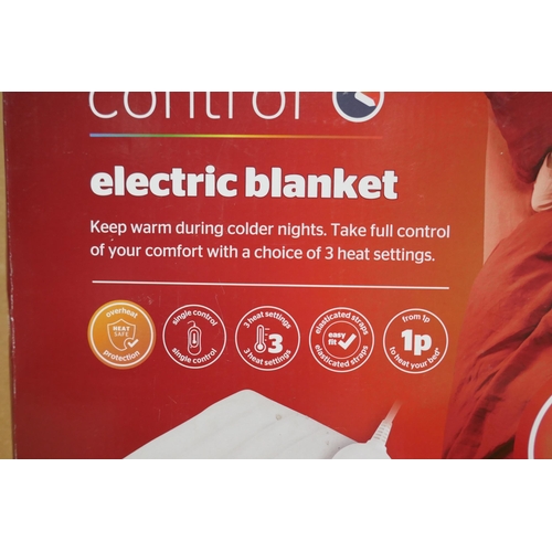 Silentnight Comfort Control single electric blanket, 72 x 135cm *This