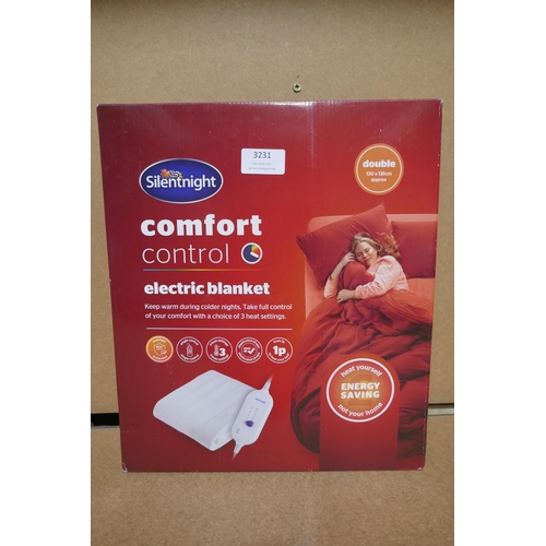 3231 - Silentnight Comfort Control double electric blanket, 120 x 135cm *This lot is subject to vat