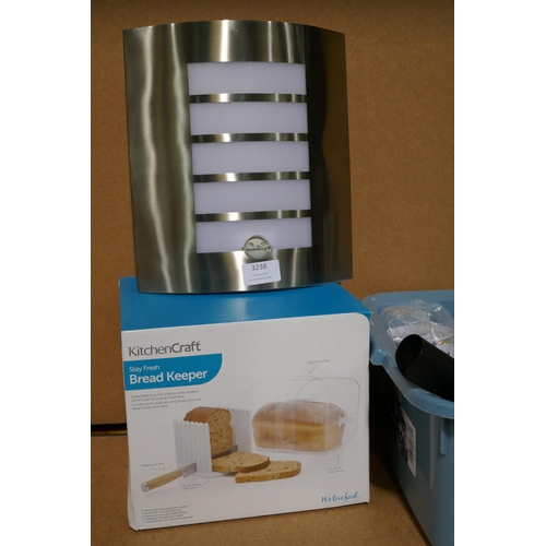 3238 - Assorted household items & outdoor lighting *This lot is subject to vat