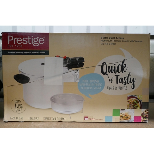 3247 - Prestige 6L aluminium pressure cooker & steamer *This lot is subject to vat